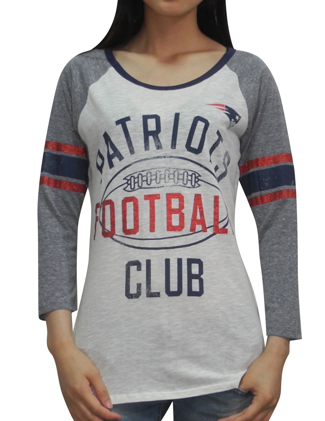 Amazon.com: NE Patriots Womens Football 3/4 Sleeve Glitter T