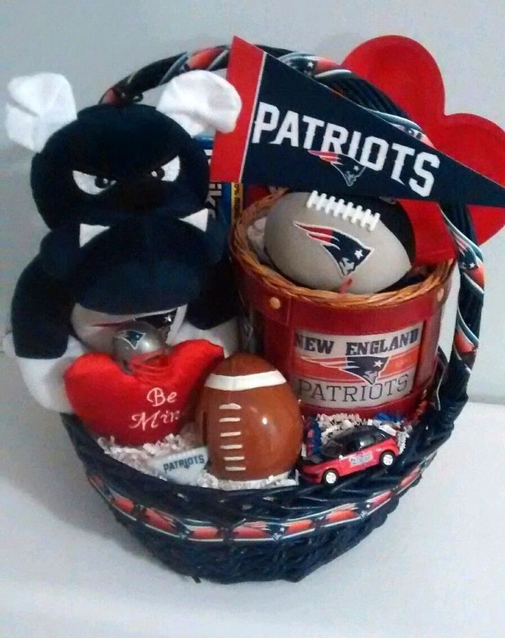 Basket Gifts : $60 @ebay Blue New England PATRIOTS FAN ...