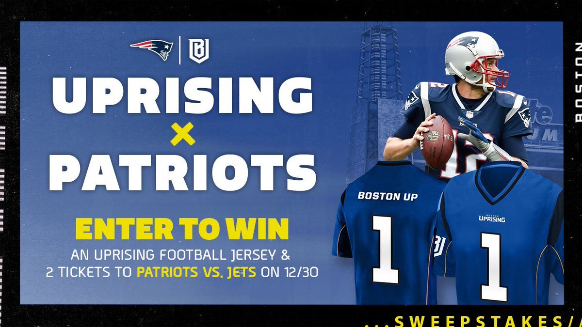 Boston Uprising on Twitter: " Uprising x Patriots Sweepstakes! 2 tickets ...