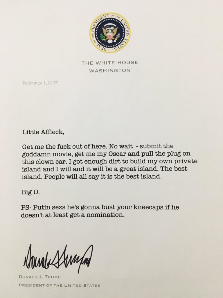 Can you write the best letter from Donald Trump? Seattle bar The ...