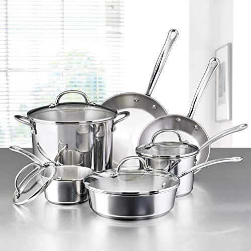 Farberware 75653 Millennium Stainless Steel Cookware Pots and Pans Set ...
