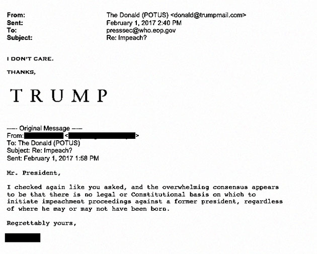 FLASHFORWARD: Highlights from the President Trump Email Dump (Part One ...