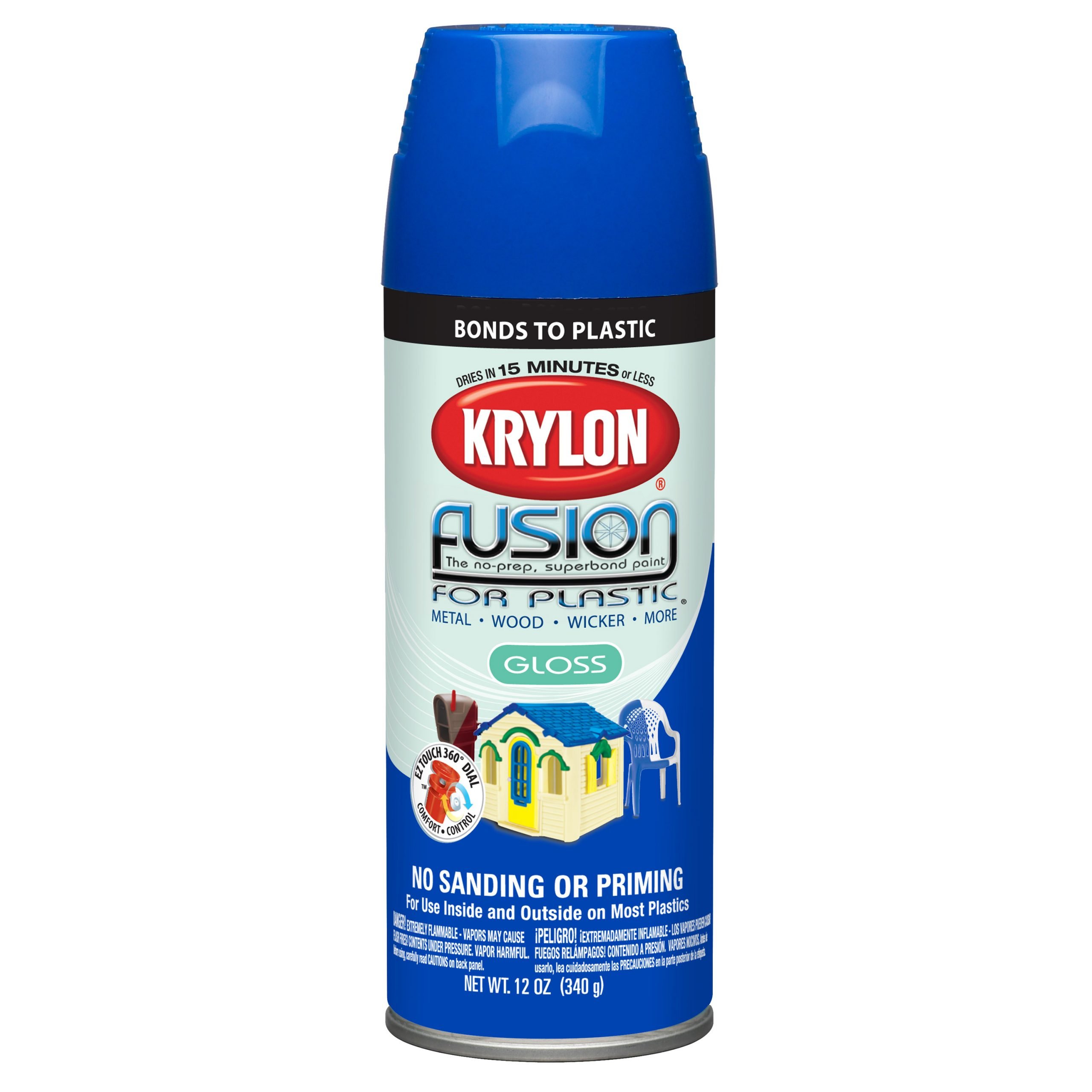 Krylon 12 oz Fusion Gloss for Plastic, Patriotic Blue ...