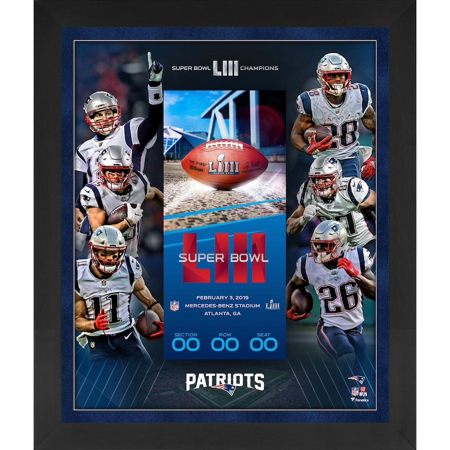 New England Patriots Framed 23"  x 27"  Super Bowl LIII ...