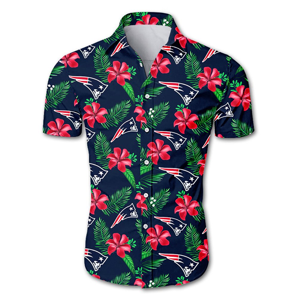 New England Patriots Hawaiian Shirt Tropical Flower summer ...