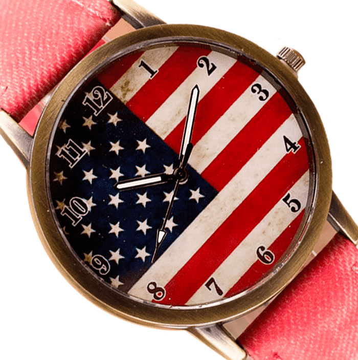 Patriotic American Watch with Red Band  Patriot Powered ...