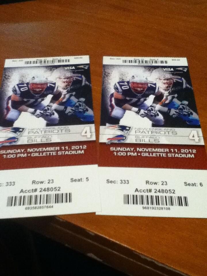 Patriots tickets from last year