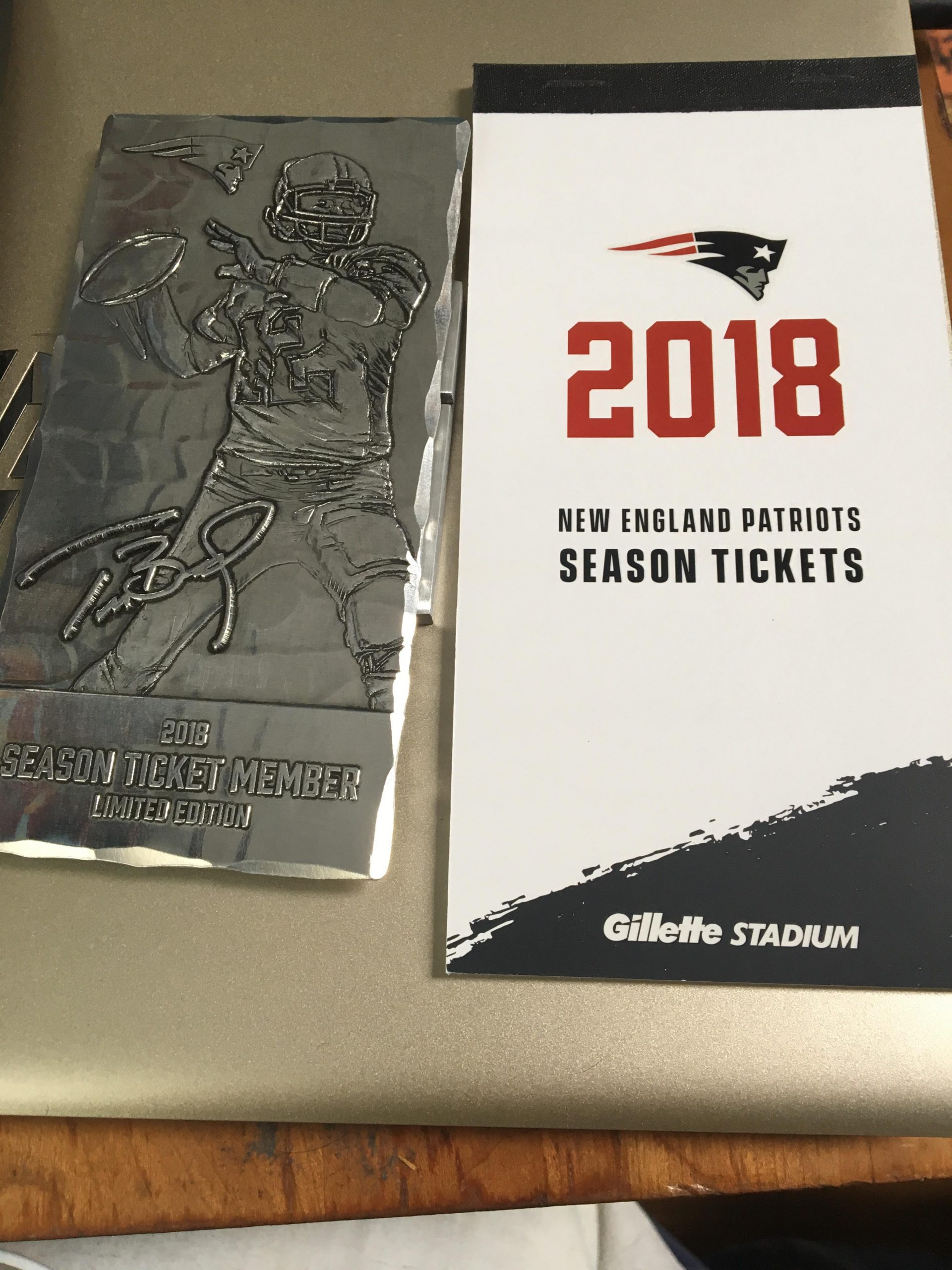 Season Tickets came in : Patriots