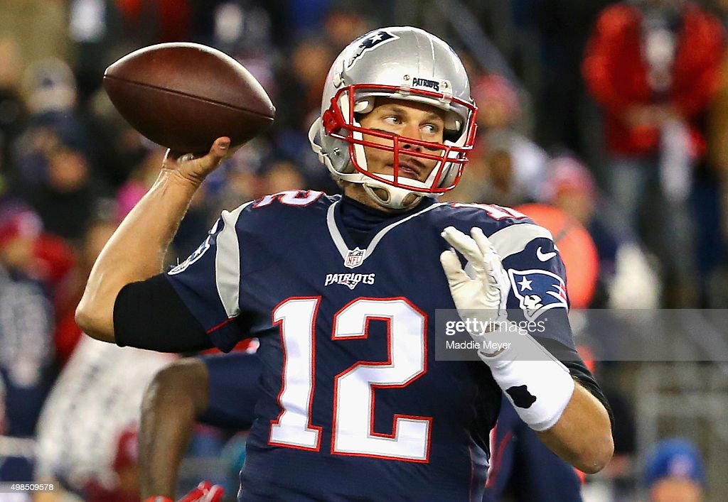 Tom Brady of the New England Patriots throws during the first quarter ...
