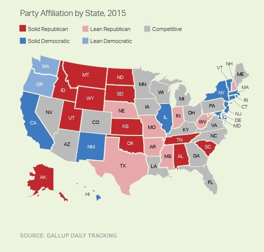 Top 10: Wyoming Is MOST GOP State, Vermont MOST Liberal