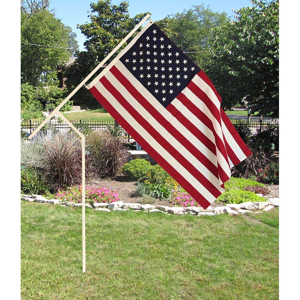White PVC Flagpole, Made in The USA, Includes 3