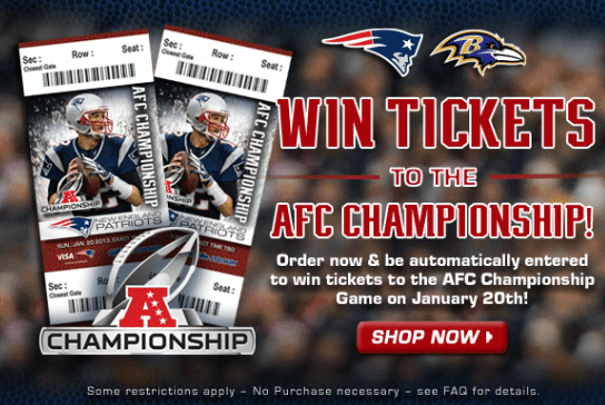 Win Tickets to the Patriots AFC Championship Game at Gillette Stadium ...